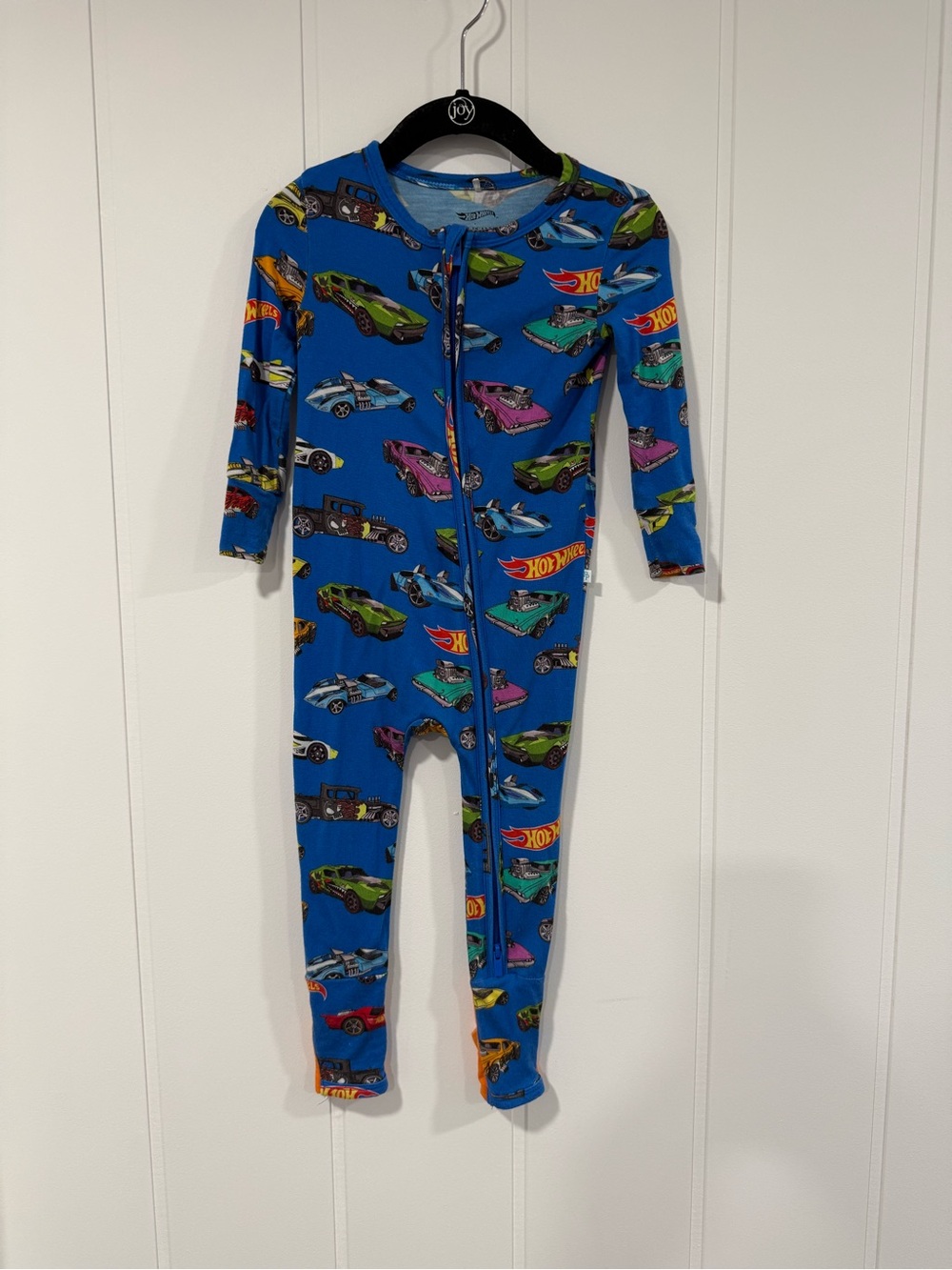 Posh Peanut Blue Hot Wheels Car Print One-Piece Footie